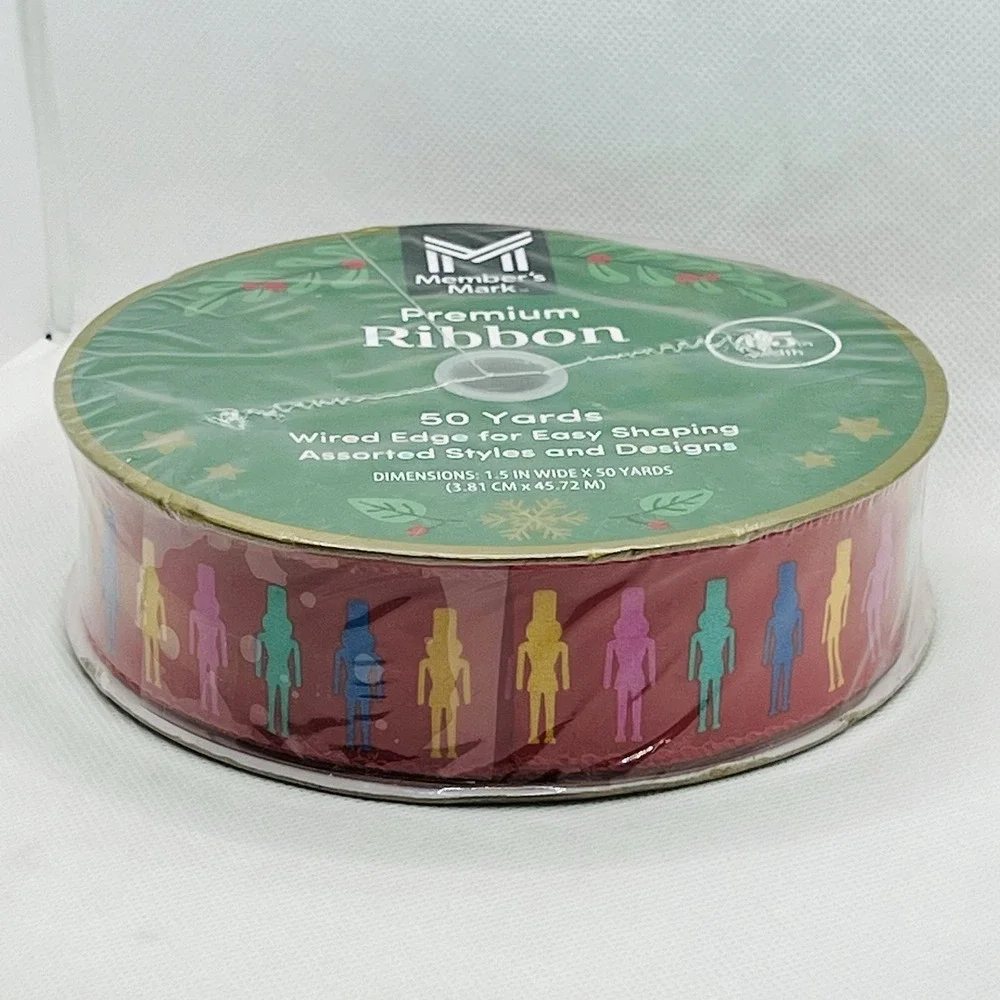Member's‎ Mark Sam's Club Nutcracker Christmas Premium Wired Ribbon 1.5